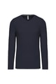 Heren T-shirt lange mouw V Hals Kariban K358 NAVY